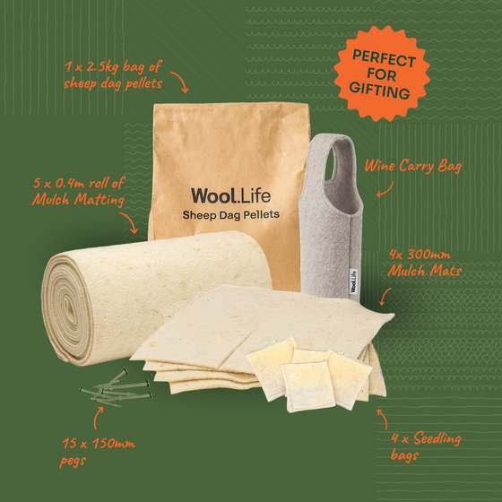 Wool.Life gift pack - NZ wool products gift bundle for garden lovers