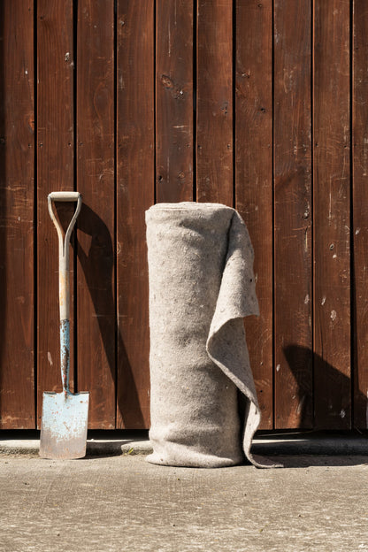 Wool.Life recycled NZ wool mulch mat roll in garden - biodegradable weed control