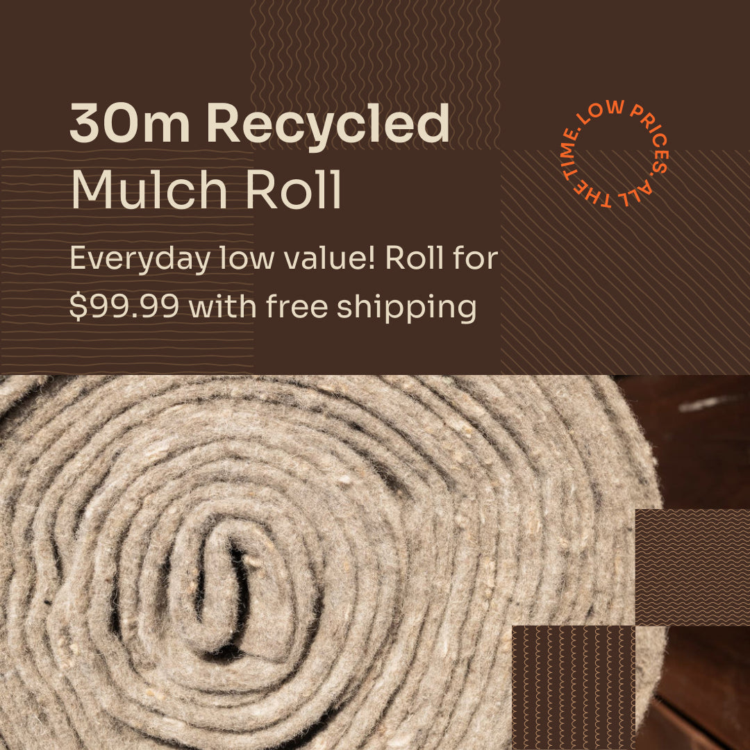 Mulch & Weed Mat Rolls from 100% NZ Recycled Wool