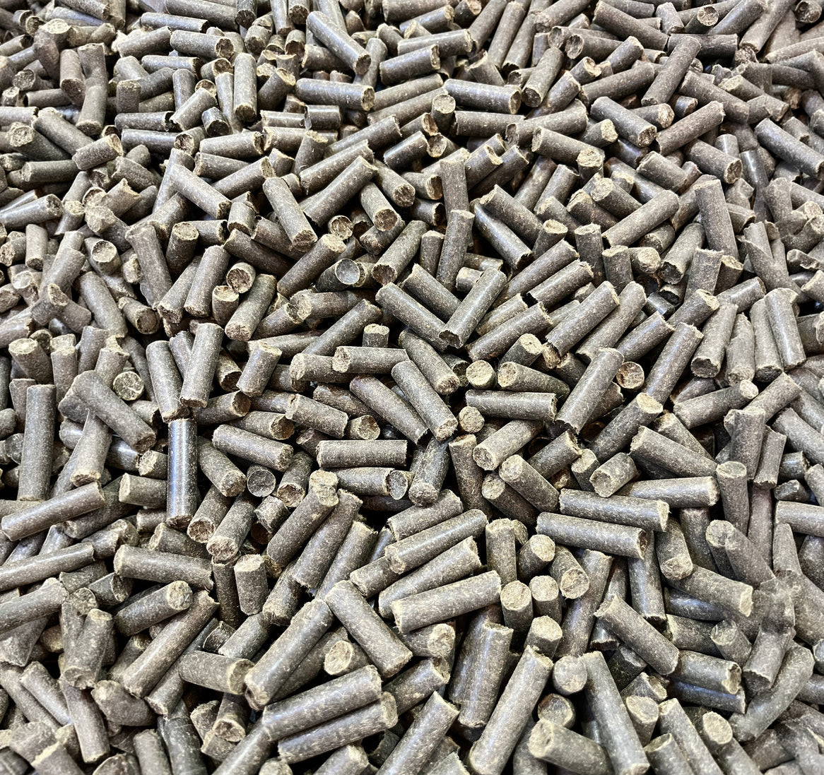 Sheep dag pellets close-up - NZ natural fertiliser made from recycled wool by-products